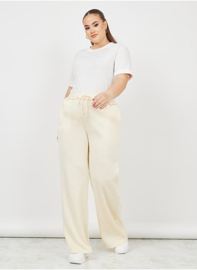 Styli - Drawstring Waistband Wide Leg Joggers - Image 1