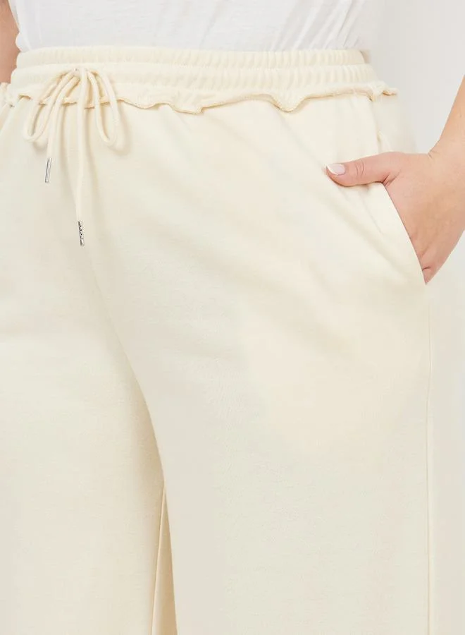ستايلي Drawstring Waistband Wide Leg Joggers