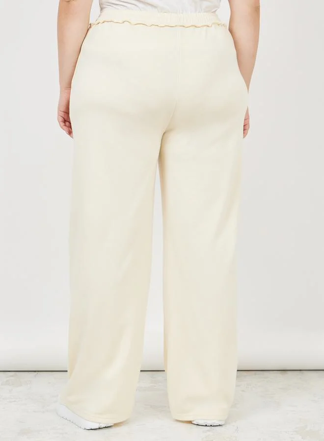 ستايلي Drawstring Waistband Wide Leg Joggers