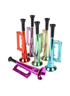 Kicko Metallic Trumpet Toys - 12 Pack - Assorted Colors - Shiny Plastic Blow Horn For Kids, Party Favor, Music Class, Pretend Play, Stage Props, 6 Inches  - Image 3