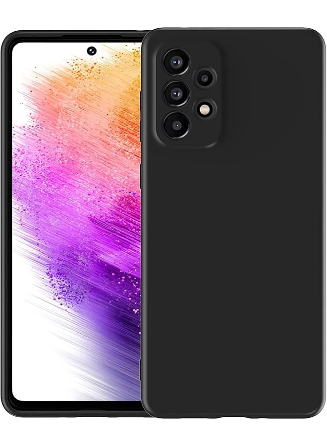erorex Silicone Phone Case Compatible With Samsung Galaxy A73 5G Case Silicone Ultra Slim Shockproof Phone Case With Soft Anti Scratch Microfiber Lining 6.7 Inch Black - Image 1