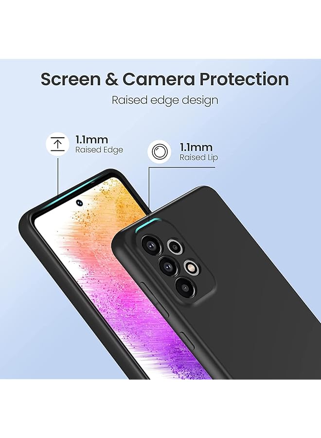 erorex Silicone Phone Case Compatible With Samsung Galaxy A73 5G Case Silicone Ultra Slim Shockproof Phone Case With Soft Anti Scratch Microfiber Lining 6.7 Inch Black - Image 5