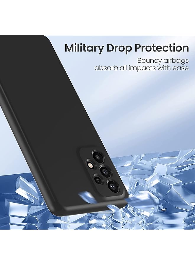 erorex Silicone Phone Case Compatible With Samsung Galaxy A73 5G Case Silicone Ultra Slim Shockproof Phone Case With Soft Anti Scratch Microfiber Lining 6.7 Inch Black - Image 3