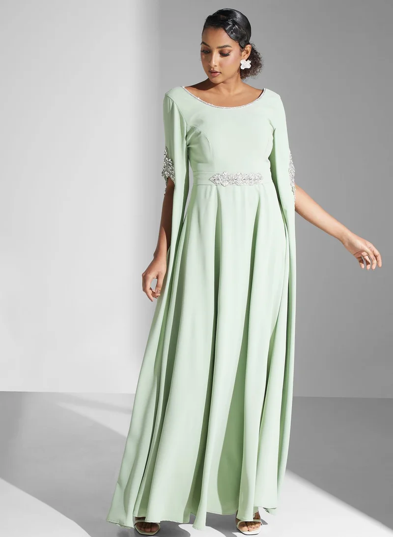 Yaser albik Embellished Empire Waist Dress