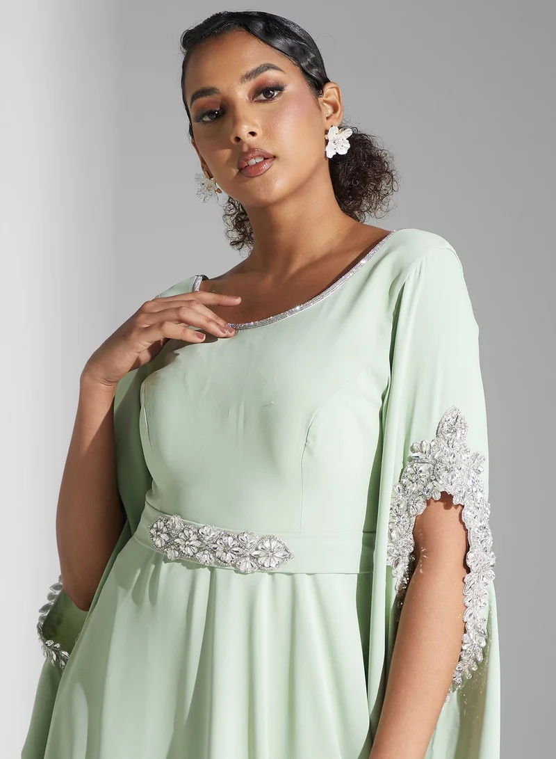 Yaser albik Embellished Empire Waist Dress