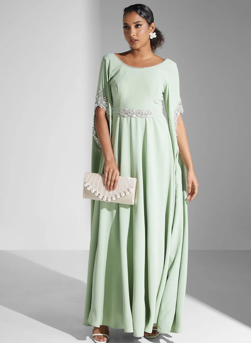 Yaser albik Embellished Empire Waist Dress