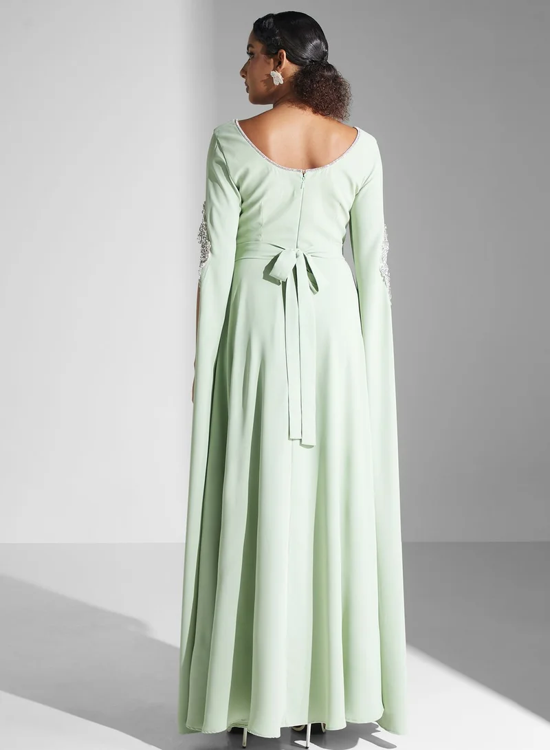 Yaser albik Embellished Empire Waist Dress