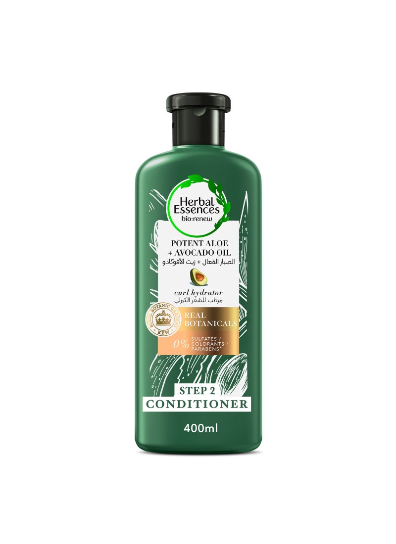 Herbal Essences Sulfate Free Potent Aloe + Avocado Oil Hair Conditioner For Curl Hydration And Moisturizing 400ml - Image 1