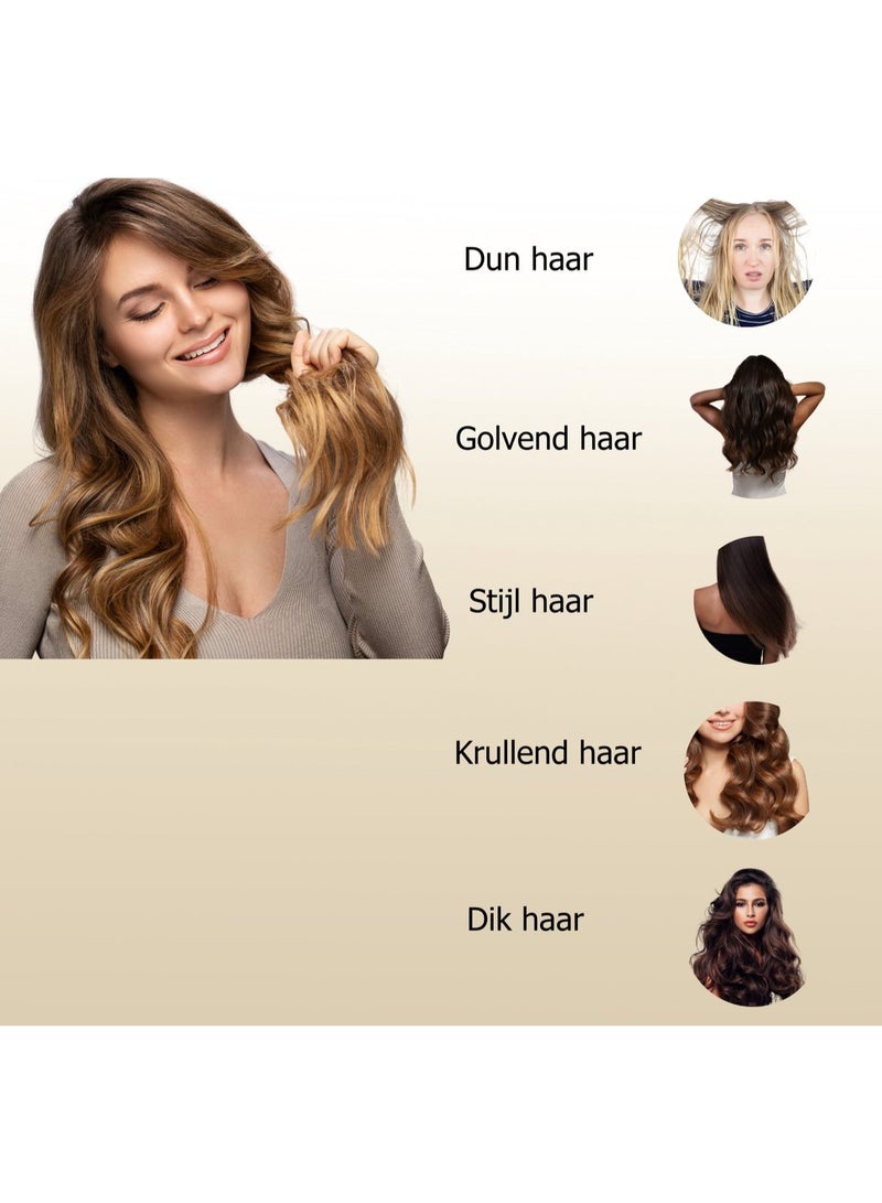 ELTRAZONE 6-in-1 Multifunction Hair Dryer Brush with Replaceable Styling Heads – Foldable Fast-Heating Hot Air Comb with Heat-Resistant Glove – Non-Damaging Styler for All Hair Types & Home Use - Image 3