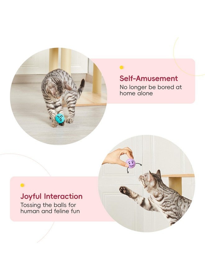 بوتاروما، 12 قطعة من ألعاب كرات القطط الهادئة المصنوعة من اللباد مع عشبة النعناع البري بداخلها، ألعاب تمارين ركل القطط، ألعاب قطط صغيرة ملونة ممتعة 1.6 بوصة - Image 4