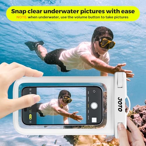 JOTO Up to 7" Universal Waterproof Phone Case for iPhone 17 Air 16 15 14 13 12 11 Plus Pro Max, IPX8 Cellphone Dry Bag XR X SE, Galaxy S23 S22 S21 S20+ S20 S10 Plus Note, Pixel -White - Image 3