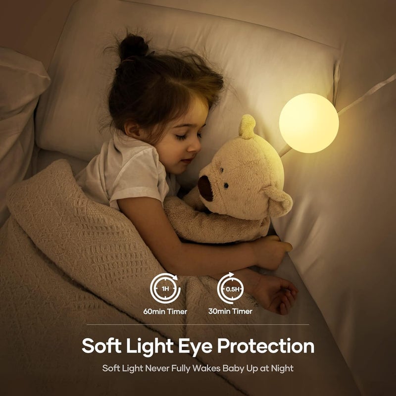 AccLoo USB Rechargeable Night Light for Kids - Dimmable, 7 Color Changing, Touch Control, Timer - Image 3