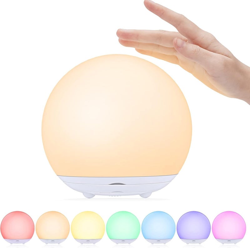 AccLoo USB Rechargeable Night Light for Kids - Dimmable, 7 Color Changing, Touch Control, Timer - Image 1