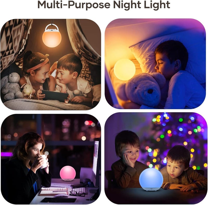 AccLoo USB Rechargeable Night Light for Kids - Dimmable, 7 Color Changing, Touch Control, Timer - Image 4