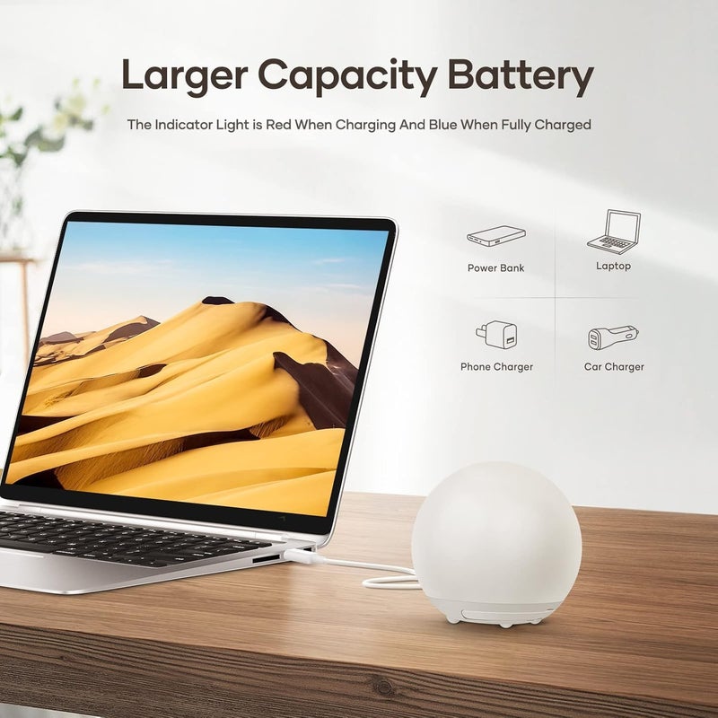 AccLoo USB Rechargeable Night Light for Kids - Dimmable, 7 Color Changing, Touch Control, Timer - Image 2