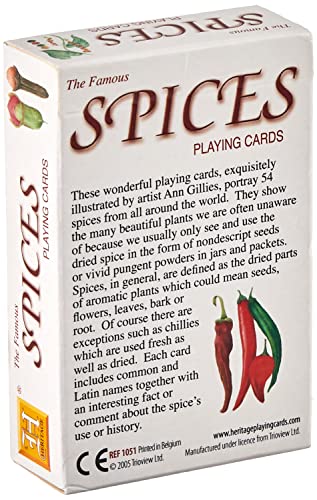 Heritage Playing Cards Heritage Products Spice-themed Playing Cards, 54 Cards, All Ages, Educational, Thematic, Unisex, Brown, Yellow, Red, Paper, No Assembly Required, 1 Pack - Image 2