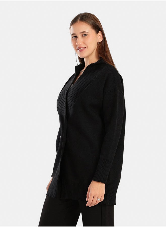 Clue Double Breasted Chunky Cardigan  - Image 2