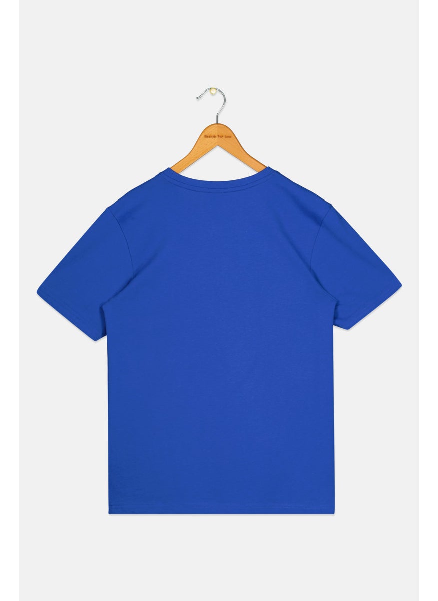 NAUTICA - Kids Boy Short Sleeve Brand Logo T Shirt, Blue - Image 1
