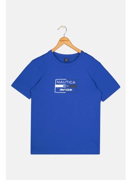 Kids Boy Short Sleeve Brand Logo T Shirt, Blue