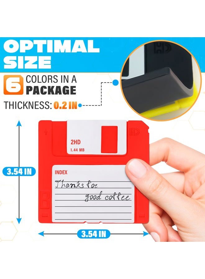 DIMROM Set of 6 Floppy Disk Coasters - Fun, Colorful Decoration for your Table | GR8 Gift for Computer Enthusiasts - Image 2