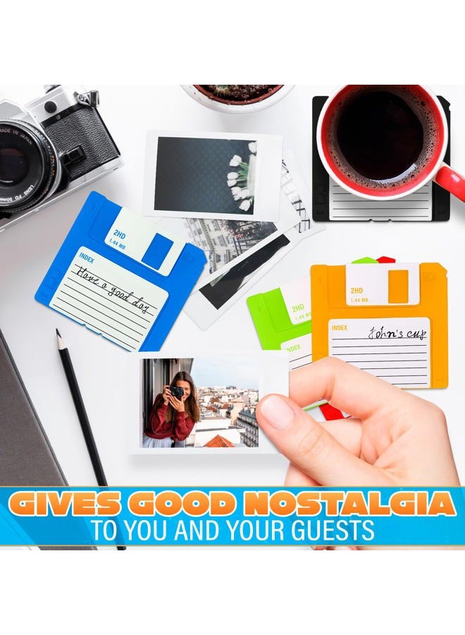 DIMROM Set of 6 Floppy Disk Coasters - Fun, Colorful Decoration for your Table | GR8 Gift for Computer Enthusiasts - Image 5