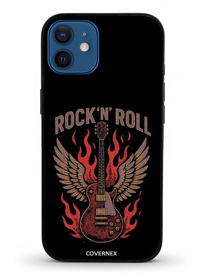 Covernex Apple iPhone 12 Protective Case Cover Printed Featuring Rock N Roll Guitar Legend - Image 2