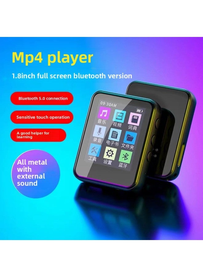 Mahdi Can Put Outside Bluetooth Mp3 Student Walkman Mp4 Player Metal Compact Full Screen Mp5 Wholesale-Body Color:Black (with Bluetooth)-Memory Capacity:8GB  - Image 1