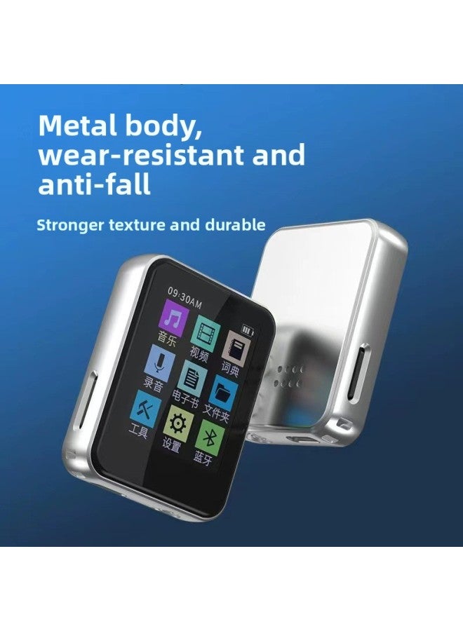 Mahdi Can Put Outside Bluetooth Mp3 Student Walkman Mp4 Player Metal Compact Full Screen Mp5 Wholesale-Body Color:Black (with Bluetooth)-Memory Capacity:8GB  - Image 2