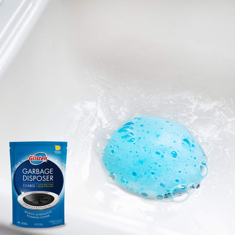 Glisten Garbage Disposal Cleaner and Odor Eliminator with Foaming Action, Removes Buildup and Cleans, Lemon Scent, 4 Uses - Image 4