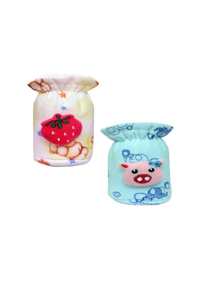 Alya Soft Attractive Stretchable Velvet Plush Cartoon Overall Printed Baby Feeding Cover With Holding Strap Back Suitable For Feeding 40Ml 50Ml 60Ml Broad And Narrow Neck Feeding Bottles (Blueyellow) - Image 1