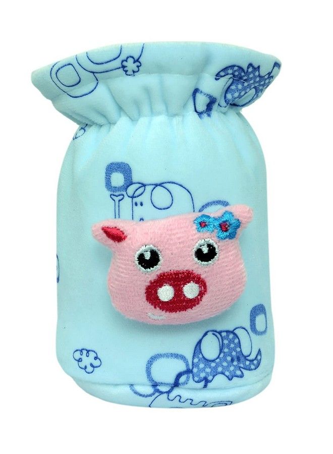 Alya Soft Attractive Stretchable Velvet Plush Cartoon Overall Printed Baby Feeding Cover With Holding Strap Back Suitable For Feeding 40Ml 50Ml 60Ml Broad And Narrow Neck Feeding Bottles (Blueyellow) - Image 3