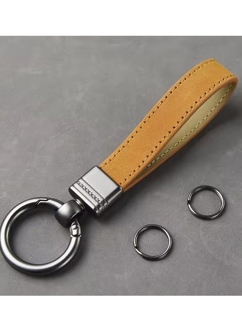 Men Genuine Leather Keychain Black Brown Real Leather Car Key Holder Business Gift Good Quality Luxury
