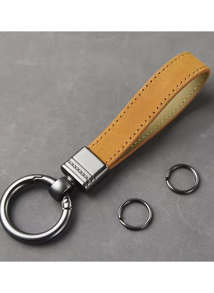 Men Genuine Leather Keychain Black Brown Real Leather Car Key Holder Business Gift Good Quality Luxury