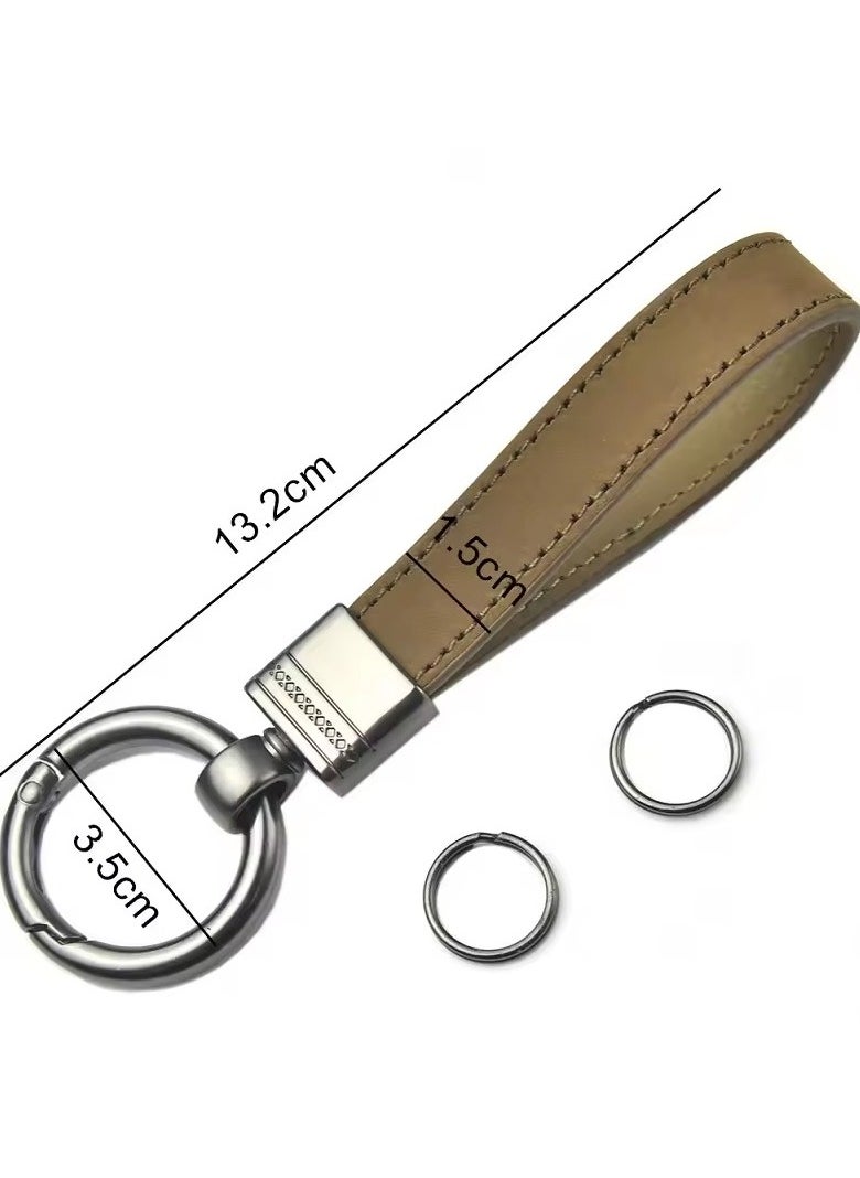 Men Genuine Leather Keychain Black Brown Real Leather Car Key Holder Business Gift Good Quality Luxury