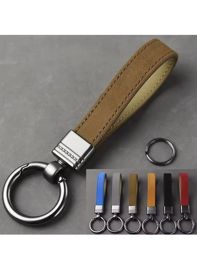 Men Genuine Leather Keychain Black Brown Real Leather Car Key Holder Business Gift Good Quality Luxury