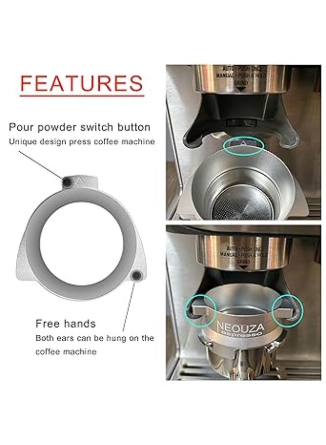 نيوزا "قمع جرعات القهوة الذكي بدون استخدام اليدين من نيوزا مقاس 54 ملم – أداة توزيع احترافية لتحضير الإسبريسو، ملحق بورتافلتر متوافق مع ماكينة سيج بريفيل باريستا برو وسلسلة 8، تصميم متين لتحضير القهوة بدقة في المقاهي والمنازل" - Image 4