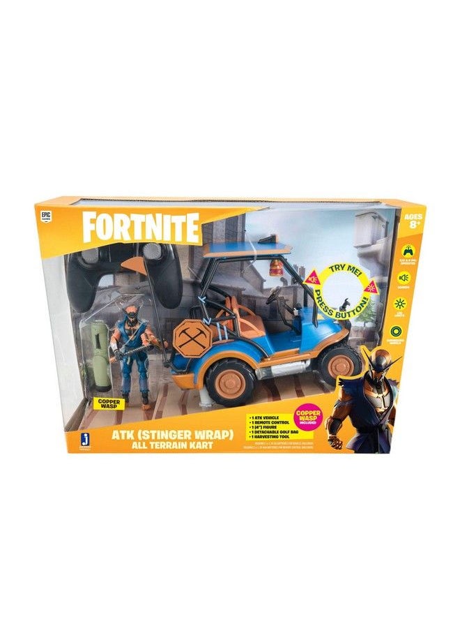 FORTNITE - Stinger Wrap Atk Deluxe Feature Vehicle 10 Inch All Terrain Vehicle (Stinger Wrapped) With Remote Control Includes 4 Inch Copper Wasp Action Figure And 1 Power Punch Harvesting Tool - Image 1