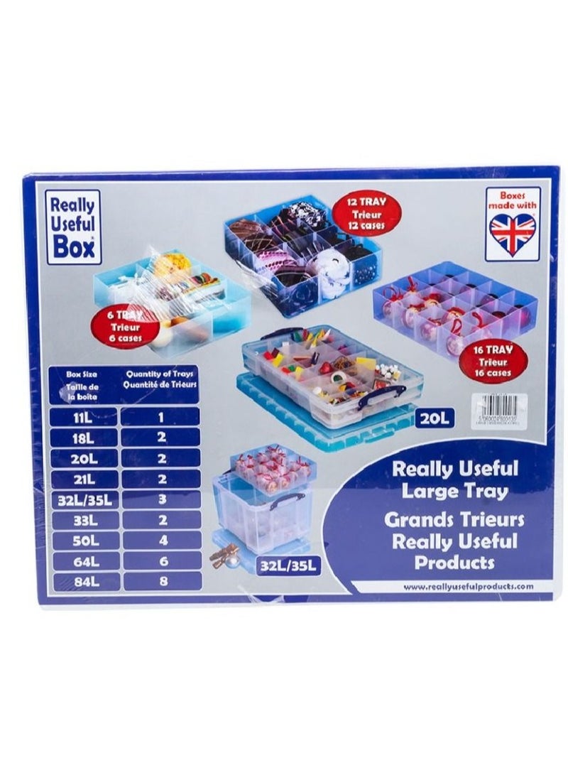 Really Useful Box Large Tray 16 – Durable Multi-Compartment Storage Tray for Organizing Stationery, Craft Supplies, Tools, Fits Inside Compatible Really Useful Boxes for Neat, Accessible Storage - Image 4