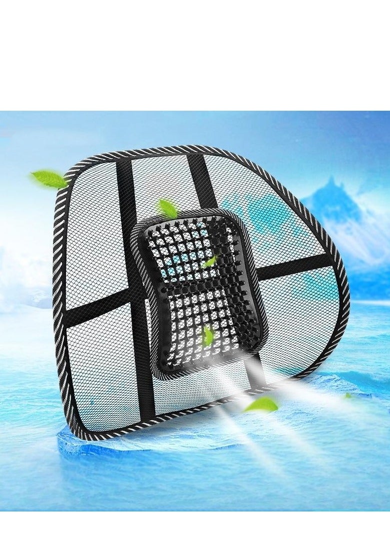 Lumbar Support, Car Mesh Back Support with Massage Beads Ergonomic Designed for Comfort and Lower Back Pain Relief - Lumbar Back Support Cushion for Car Seat, Office Chair,Wheelchair With Adjustable - Image 3