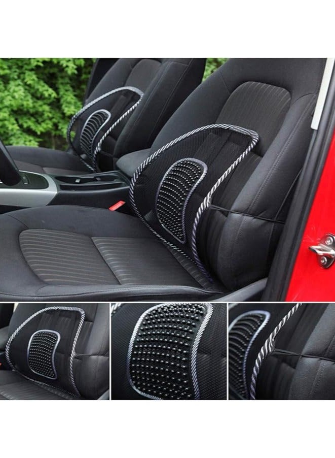 Lumbar Support, Car Mesh Back Support with Massage Beads Ergonomic Designed for Comfort and Lower Back Pain Relief - Lumbar Back Support Cushion for Car Seat, Office Chair,Wheelchair With Adjustable - Image 5