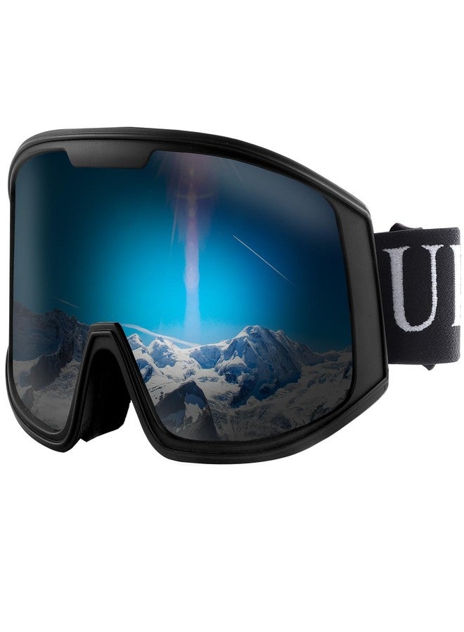 Ukoly Ski/Snowboard Goggles for Men Women, Snow Goggles HD Lens Anti-Fog Coating OTG Design UV400 Protection Windproof (Black Frame Black HD Lens) - Image 1