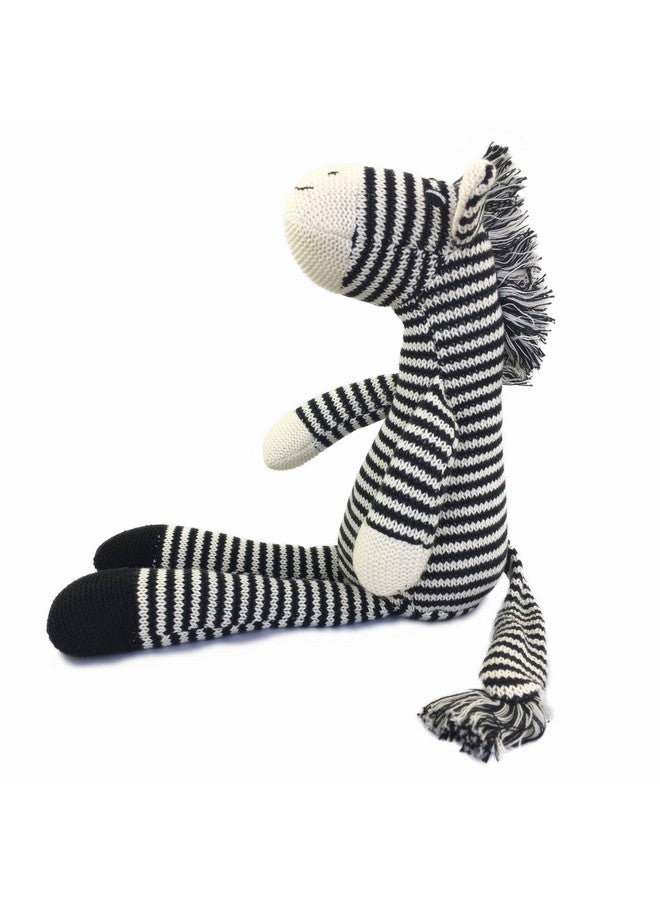 Ice King Bear Zebra Stuffed Animal Soft Plush Toy 10 Inches (Hand Knitted) - Image 1
