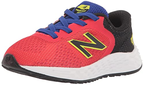 New Balance Kid's Fresh Foam Arishi V2 Bungee Running Shoe, Neo Flame/Black/Lemonade, 2 Infant - Image 1