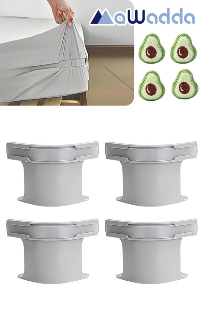 MaWadda 4-Piece Bed Sheet Holder Set with Lock Straps - Heavy Duty Fitted Sheet Clips & Corner Grippers to Keep Sheets Tight, Universal Fit for All Mattress Sizes. - Image 1
