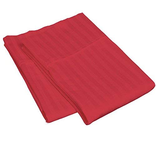 Daksh Sateen Stripe 300 TC Cotton Pillow Cover, 16 x 24 inch, Red, 2 Pieces - Image 3