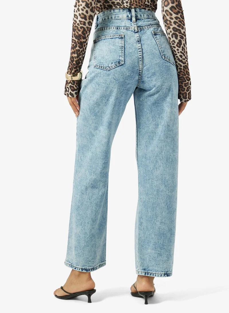 Ginger  High Rise Straight Fit Jeans for Women | Best Price UAE