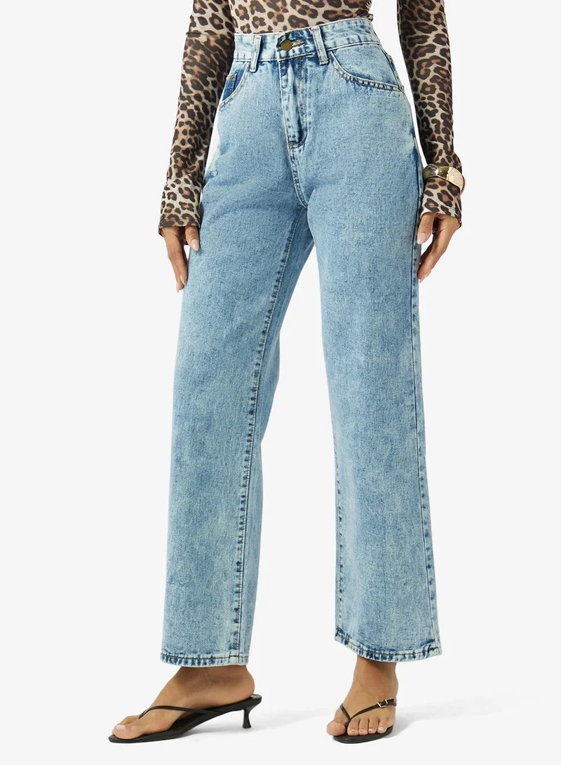 Ginger  High Rise Straight Fit Jeans for Women | Best Price UAE