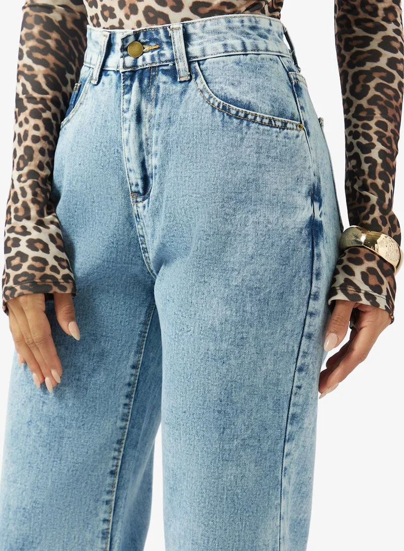 Ginger  High Rise Straight Fit Jeans for Women | Best Price UAE