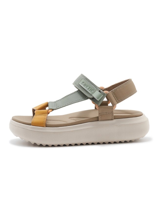 SIKETU Women's Sandals Summer Casual Mixed Color PU Soft Non-Slip Comfort Light Beach Slippers Wedges Platform Shoes Woman  - Image 4