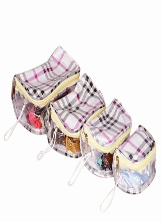 Ankit Traders Set of 4 Multipurpose Transparent Travel Pouch Makeup Toiletry Kit Bag Cosmetic Pouch for Women Makeup Organizer Bag - Image 2